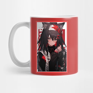 Aesthetic Anime Girl Red White Black | Quality Aesthetic Anime Design | Chibi Manga Anime Art Mug